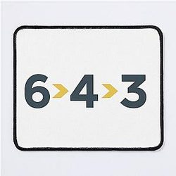 6-4-3 Double Play Modern Baseball Design by Backstop Co Mouse Pad