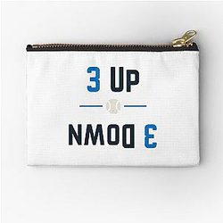 3 Up 3 Down Modern Baseball Design by Backstop Co Zipper Pouch