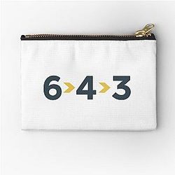 6-4-3 Double Play Modern Baseball Design Zipper Pouch