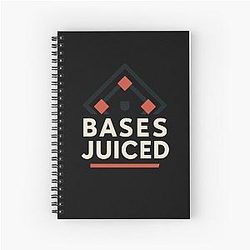 Bases Juiced Modern Baseball Design by Backstop Co Spiral Notebook