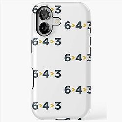 6-4-3 Double Play - Modern Baseball Design by Backstop Co. iPhone Tough Case