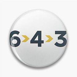 6-4-3 Double Play – Modern Baseball Design by Backstop Co Pin