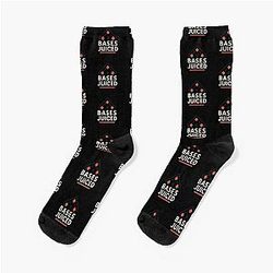 Bases Juiced  Modern Baseball Design by Backstop Co Socks