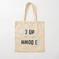 3 Up 3 Down Modern Baseball Design Cotton Tote Bag