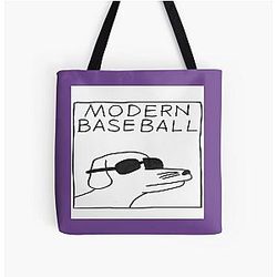 Modern Baseball Dog All Over Print Tote Bag