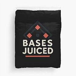 Bases Juiced Modern Baseball Design by Backstop & Co Duvet Cover