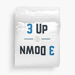 3 Up 3 Down Modern Baseball Design by Backstop Co Duvet Cover