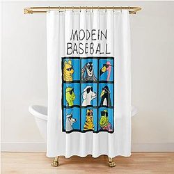 Modern Baseball Shower Curtain