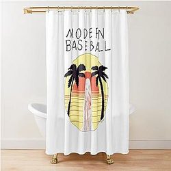 Modern Baseball Shower Curtain