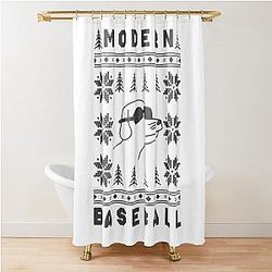 Modern Baseball Merch Shower Curtain