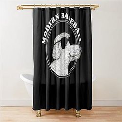 Modern baseball merchandise shower curtain