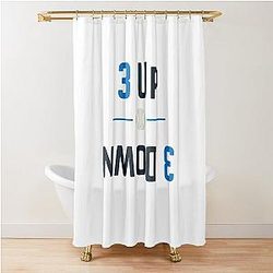 3 Up 3 Down Modern Baseball Design by Backstop Co Shower Curtain