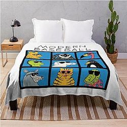 Modern Baseball Animal Throw Blanket