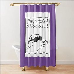 Modern Baseball Dog Shower Curtain