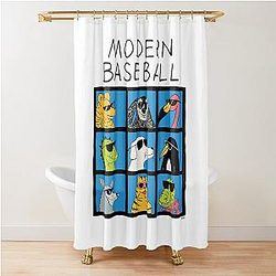 Modern Baseball Animal Shower Curtain