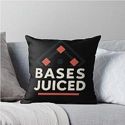 Bases Juiced Modern Baseball Design by Backstop & Co Throw Pillow