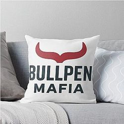 Bullpen Mafia – Modern Baseball Design by Backstop Co Throw Pillow