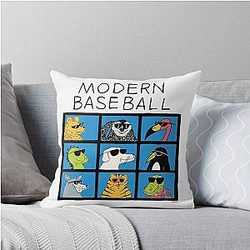 Modern Baseball Animal Bunch Throw Pillow
