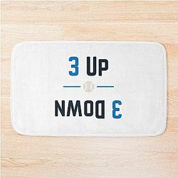 Up 3 Down Modern Baseball Design by Backstop & Co Bath Mat