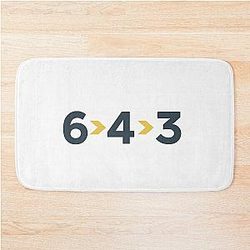 6-4-3 Double Play – Modern Baseball Design by Backstop Co Bath Mat