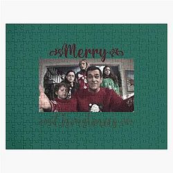 Dunphy Family from Modern Family Merry Christmas Greeting Card Jigsaw Puzzle
