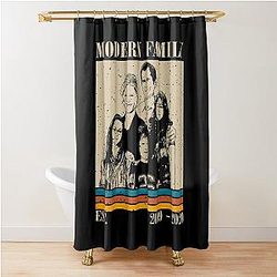 Retro Modern Family Shower Curtain