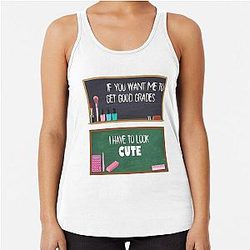 Modern Family Haley Dunphy Good Grades Look Cute Racerback Tank Top