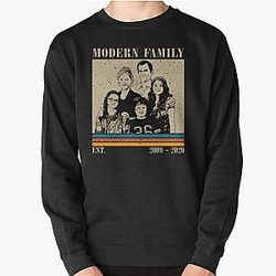 Retro Modern Family Series Pullover Sweatshirt