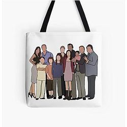 Modern family cartoon tote bag