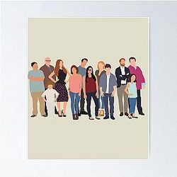 Modern Family Cast Drawing Poster