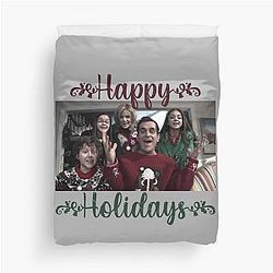 Dunphy Family from Modern Family Happy Holiday Greeting Card Duvet Cover