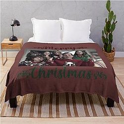 Dunphy Family from Modern Family Merry Christmas Greeting Card Throw Blanket