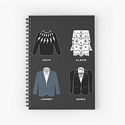 Schitt's Creek Iconic Costumes for David, Johnny, Moira and Alexis Rose Spiral Notebook