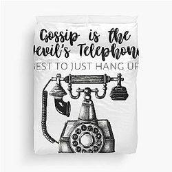 Schitt's Creek - Gossip is the Devil's Best to Just Hang Up - Moira Rose Quote - Schitt's Creek Quote Duvet Cover