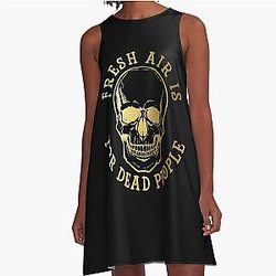Fresh Air is for Dead People Morbid Podcast Fan Art True Crime A-Line Dress