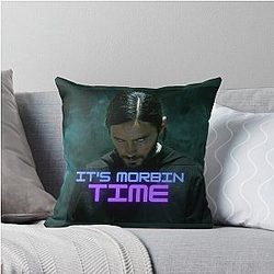 It's Morbin Time Morbius meme design by Indranyx Designs Throw Pillow