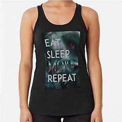 Morbius Eat Sleep Morb Repeat Racerback Tank Top