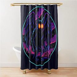 Colorful Mothman Art Curtain