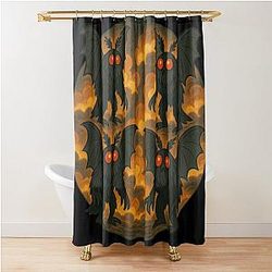 Mothman Cryptid Artwork Shower Curtain