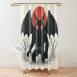 Cryptid Mothman Artwork Shower Curtain