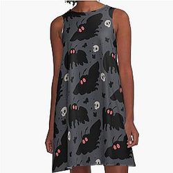 Mothman Night Grey A-Line Dress