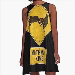 Mothman Crossing Sign A-Line Dress