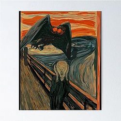 Mothman Scream West Virginia Cryptid T-Shirt Poster