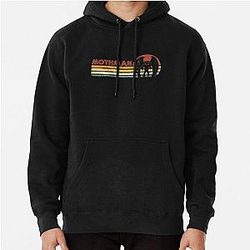 Mothman Retro Stripes Vintage Point Pleasant WV Cryptid Hoodie
