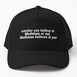 Mothman Believes in You Baseball Cap