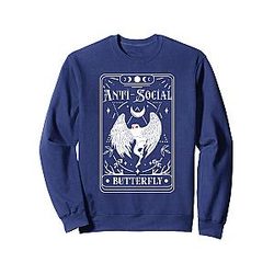 Mothman Tarot Card Butterfly Cryptid Sweatshirt Unisex Adult Black Small