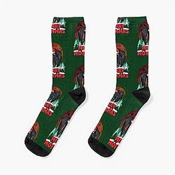 Merry Mothmas - Cute Mothman Cryptid Socks