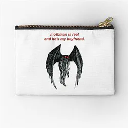 Mothman is real and he's my boyfriend. Zipper Pouch