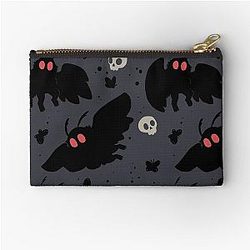 Mothman Night Grey Zipper Pouch