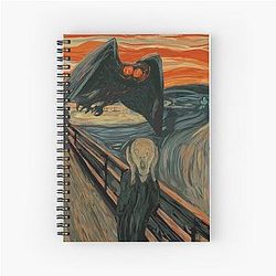 Mothman Scream West Virginia Cryptid T-Shirt Spiral Notebook